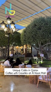 Unique Cafés in Qatar: Coffee with Gazelles 🦌☕ Tucked away in the opulent Al Hazm Mall , @gazalcafe.qa offers a one-of-a-kind coffee experience. Sip on expertly crafted specialty brews while sharing your space with real gazelles. Set outdoors yet completely summer-ready thanks to powerful outdoor air-conditioning, it’s the perfect spot to unwind—even on the hottest Doha days. ❄️🌞 Surrounded by hand-carved Rajasthani stonework, shimmering white Thassos marble, and ancient olive trees of Al Hazm