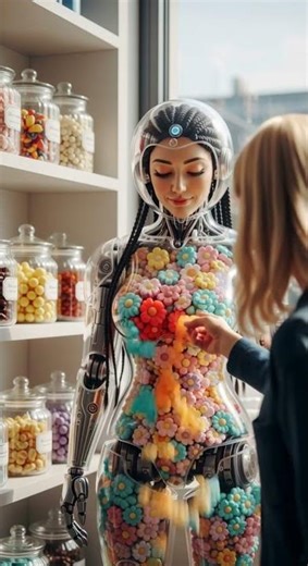 Humanoid Robots Makes Jelly Beans from Rock Sugar and serves the Customers