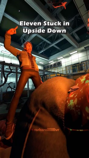 BIG ELEVEN STUCK IN UPSIDE DOWN?😭😂 ‪@discorabbit‬ #strangerthings #shorts #funny #viralvideo #vrchat