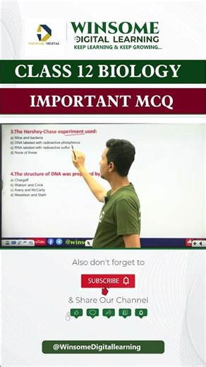 Most Important MCQs 🔥 12th Biology | Board Exam #Shorts