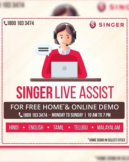Singer Promise 1408 Zig-Zag Sewing Machine, 8 Built-in Stitches, 24 Stitches Functions with 70W P...