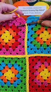 Crochet granny squares can be connected together in several different ways. One of them is the flat slip stitch method. This technique creates a visible 3D texture in your work. #reels #crochet #knitting #grannysquare #artist #makersgonnamake #yarn #crochetlove #diy #tutorials #naztazia | Naztazia