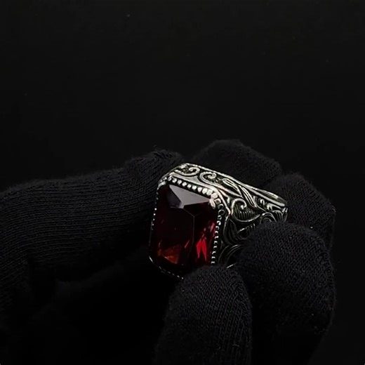Red Stone Handmade Silver Ruby Men Ring, Turkish Handmade Ring, Gift for Him, Fathers Day Gift, 925k Sterling Silver Ring, Men Jewelry - Etsy