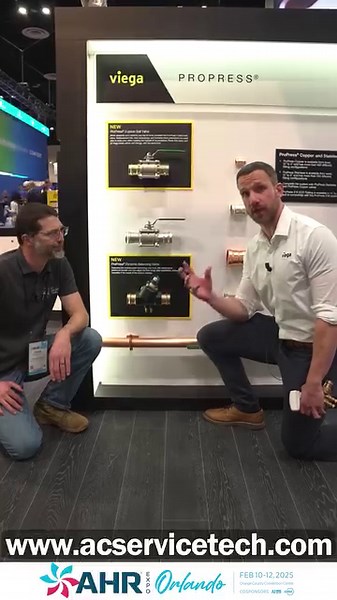 Craig visited the Viega LLC booth to discuss their pro press balancing valves for hydronic systems! Ryan discusses the operation and differences between a manual, dynamic, and electric balancing valve! Learn more about Viega products here! https://www.viega.us/en/homepage.html . . . #sponsor #viega #pro #propress #valve #hydronics #ahrexpo #expo #hvac #hvacr #hvactech #technician #hvactraining #hvactools #hvactechnician #hvacservice #ahr #expo #acservice #acservicetech | AC Service Tech LLC
