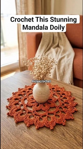 Crochet this stunning mandala doily! #Crochet #Mandala #Doily #shorts