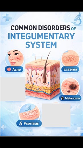 Common Disorders of Integumentary System | Skin Diseases | Adult Health Nursing #shorts