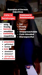 9.9K views · 79 reactions | Examples of German adjectives about relationships. #vocabulary #Learn #german #English #germany #school #deutschlernen #ausbildung | Learning German with heart | Facebook
