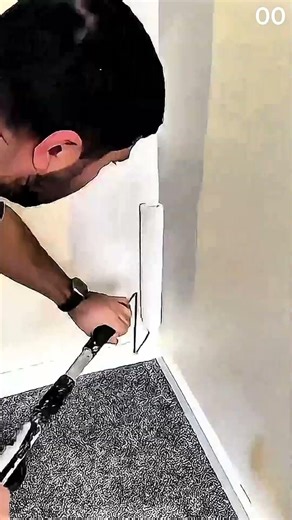 Paint roller glides ceiling edge white border forms