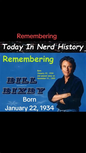 20 reactions | Remembering Bill Bixby, born January 22, 1934 and...