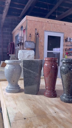 Many color choices to choose from and style that fits your monument the best! #vases#monument#headstone#shelbygranite