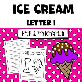 Letter I Ice Cream Tracing Worksheets for Preschool and Kindergarten