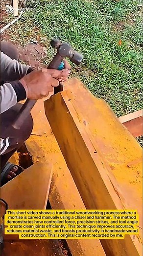 Traditional Wood Mortise Technique Using Chisel and Hammer | Old School Precision