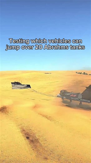 Jumping Vehicles Over 20 Abrams Tanks