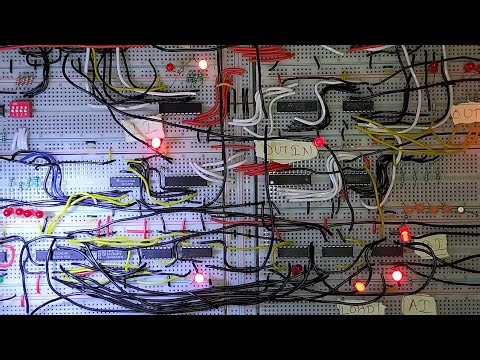 Four Bit Breadboard COMPUTER with control unit of 74hc4514