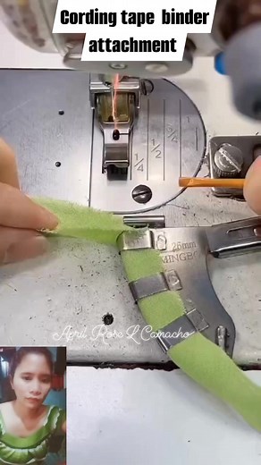 Cording tape binder attachment #followerseveryonehighlights #sewingtutorialsforbeginners #fbreelsfypシ゚viralシ #reelsvideoシ #viewers #viralpost2024 | April Rose Lopez Camacho