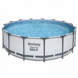 Bestway Steel Pro Max Complete 18 ft Round 48 Inch Tall Above Ground Pool Kit with Pump, Filter and Cover | Pool Supplies Canada