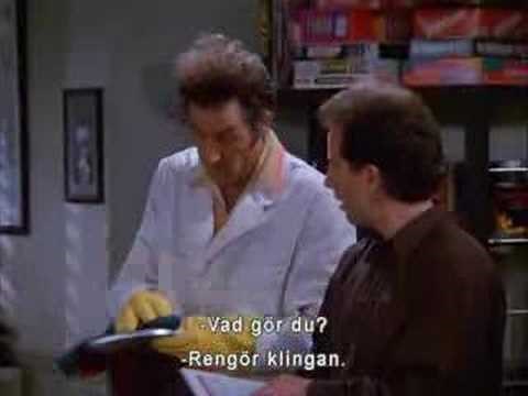 Kramer cleaning his slicer [Seinfeld - The Slicer]