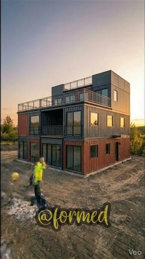 From SCRAP to LUXURY Building a Container Home Timelapse ⚡ #architecture #construction