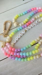 Teacher Lanyard, Personalized Lanyard, Acrylic Beaded Lanyard, Glass Beads, Teacher, Badge Holder, Colorful Bubble Gum Beads, Pastel - Etsy