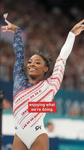 Simone Biles gets her flowers after another Olympic gold