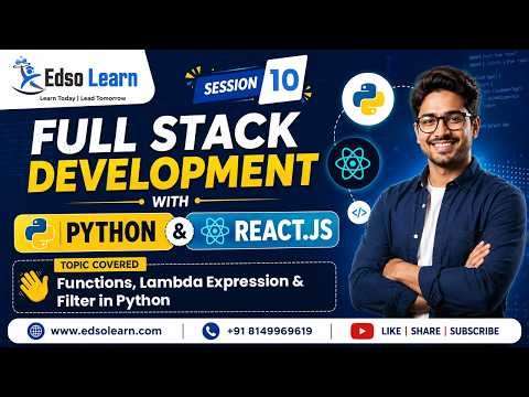 Functions, Lambda Expression & Filter in Python | Session 10 | Edso Learn