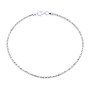 Bling Jewelry Womens Figaro Rope Chain Anklet Ankle Bracelet 14K Gold Plated
