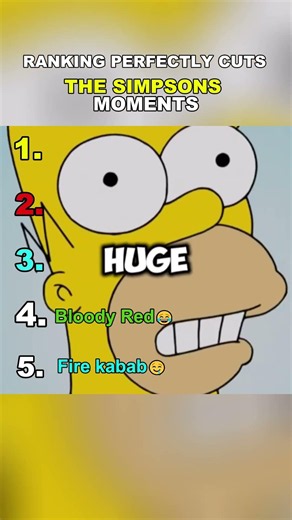 Ranking Perfectly Cuts The Simpsons Moments...#shorts #simpsons #algorithem # #viral #tranding