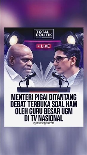 Waduh🤯 Menurut kalian dukung yg mana nih 🤔 #NataliusPigai #DebatHAM #TotalPolitik #BeritaViral #UGM