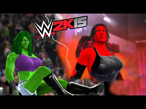 SHE HULK VS RED SHE HULK - DIVAS CHAMPIONSHIP MATCH - WWE 2K15