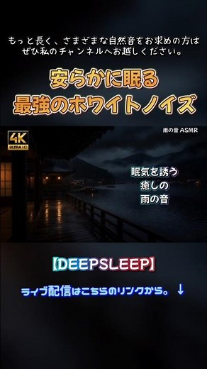 心地よく眠れる田舎の湖畔の優しい雨の音 | 自然のホワイトノイズ｜熟睡・勉強・瞑想用BGM｜#自然音 #眠る #深い眠り ​#京都 #ホワイトノイズ #睡眠導入 #​雨の音 #熟睡 #癒し