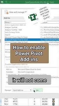 How To Enable Power Pivot in Excel 😎 #shorts #exceltips #viralshort