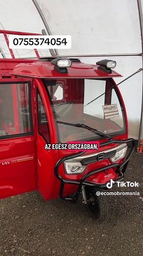 3 kerekű elektromos tricikli kabinnal ⚡ – tökéletes falura, jogosítvány nélkül! Hatótávolság 30–60 km, stabil 3 kerék és védett kabin, ideális: \t•\tParasztoknak és gazdálkodóknak: takarmány, kisállatok, szerszámok, zöldség és gyümölcs szállítására \t•\tFöldtulajdonosoknak és kerttulajdonosoknak: föld, komposzt, fa vagy csomagok mozgatására \t•\tFalusi dolgozóknak és állomási munkásoknak: gyors és biztonságos szállítás erőfeszítés nélkül ✅ Jogosítvány nélkül vezethető – 16 éves kortól ✅ Védett k