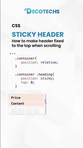 How to Create a CSS Sticky Header | Fix Header on Scroll