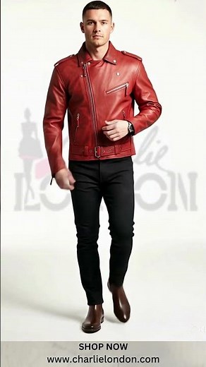 Red Leather Jacket for Men – Bold & Stylish 🔥