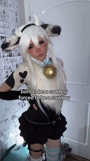 Moo moo  on Instagram: "the ones who get it get it :3 #cosplay #cow #cowboy #kemonomimi #feminineboy #cosplayer #femboy #cowkemonomimi #mooimimo"