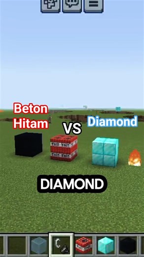 Aku membuat tantangan beton Hitam vs diamond di Minecraft #anresta #shorts