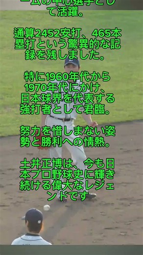土井正博｜日本プロ野球を代表する伝説の強打者