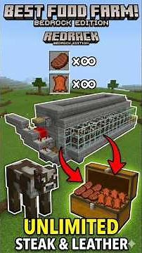 Unlimited Steak Farm in Minecraft Bedrock🐄🔥|Easy Cow Meat Farm Tutorial! #minecraft #minecraftshorts