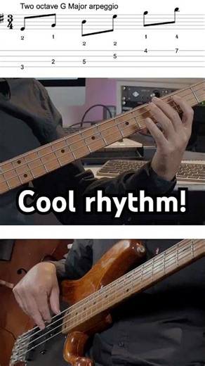 3/4 against 4/4 - Awesome Rhythmic Displacement Bass Exercise