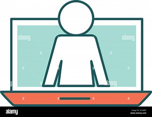 avatar on laptop in video chat line and fill style icon design, Call online conference and webcam theme Vector illustration Stock Vector Image & Art - Alamy