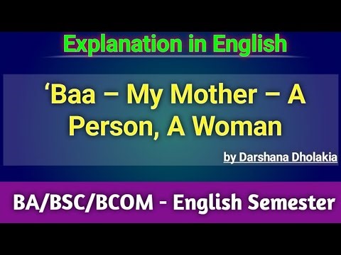 Baa – My Mother – A Person, A Woman | Full English Summary | Darshana Dholakia
