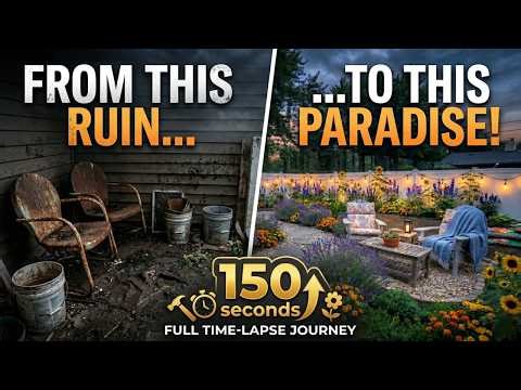 Abandoned to Oasis: The Ultimate 150-Second Backyard Transformation #diy