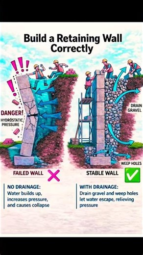 build a retaining wall correctly #civilengineer_basicknowledge #retaining #wall