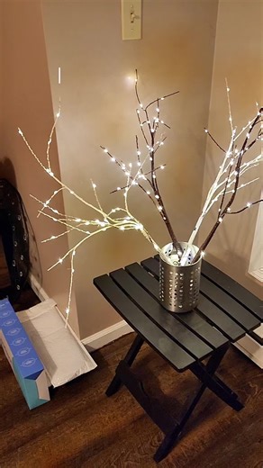 give me all the fairy light branches! looks good anywhere... no set up needed. Just 2 double AA batteries! #fairylights #ledlights #whimsicalhome #fairycore #livingroomglowup