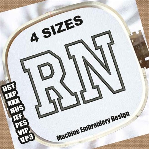 RN Applique Machine Embroidery Designs | Registered Nurse Embroidery Patterns | Nursing Student Embroidery Files | Nurse DST Embroidery File - Etsy