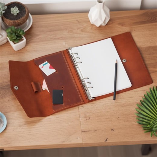 Leather Ring Binder Planner, Personalized Binder for Notes, Custom Ring Binder Notebook, 6 Ring Binder A5, 3 Ring Binder Covers, Binder Case - Etsy Canada