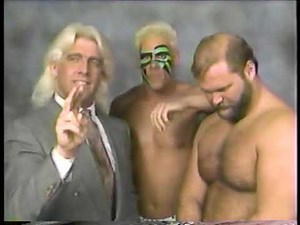 Four Horsemen promo; the first with new member Sting. WCW, January 1990.