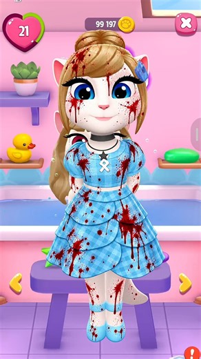 🩸 Bloody Blue Angela 😈 | My Talking Angela 2 Horror Makeover #mytalkingangela2