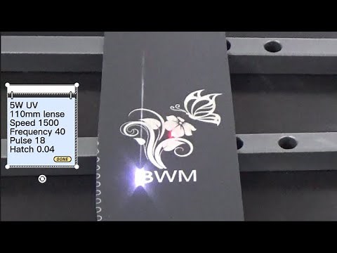 White marking on black acrylic UV laser marking engraving machine 3W 5W