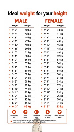 Ideal Weight for Your Height Male & Female | Healthy Weight Chart